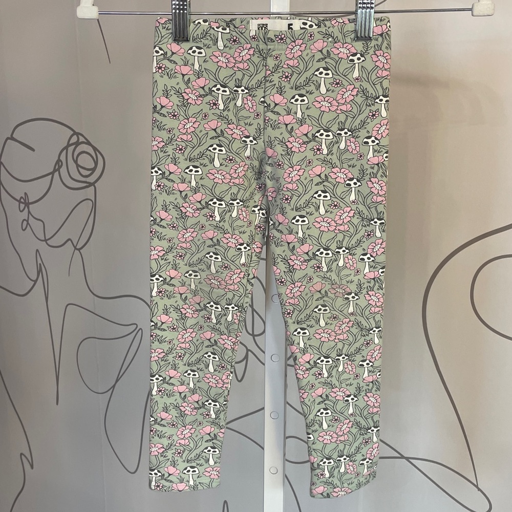 Cotton On Kids-  Pink and Green Patterned Leggings size 5